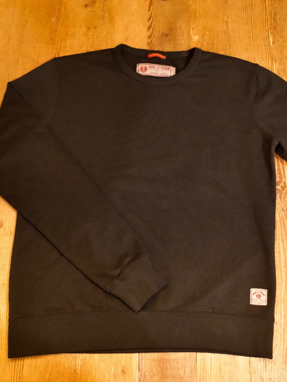 Iron & Resin Roundneck French Terry Crew - Black - Size M